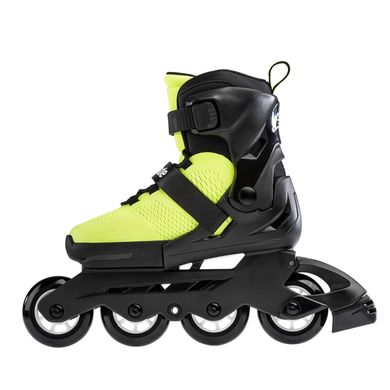 Купить Детские ролики с защитой Rollerblade Microblade Combo SE Neon Yellow/Black  раздвижные