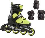 Дитячі ролики з захистом Rollerblade Microblade Combo SE Neon Yellow/Black розсувні