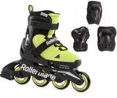 Купити Дитячі ролики з захистом Rollerblade Microblade Combo SE Neon Yellow/Black розсувні