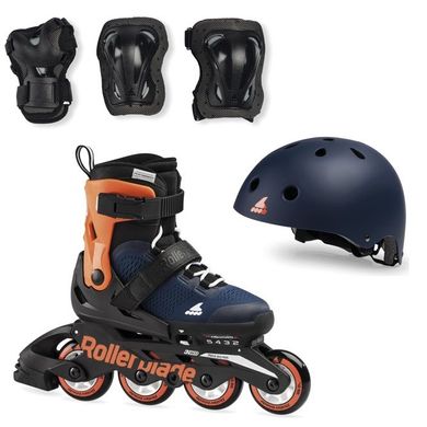 Купить Детские ролики с защитой Rollerblade Microblade Cube Blue/Orange раздвижные