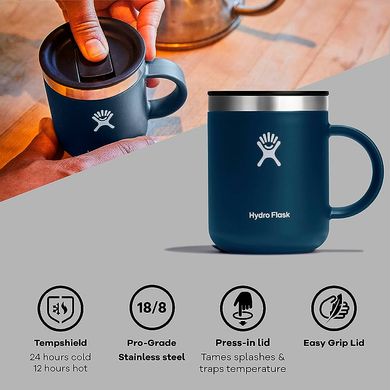 Термокухоль Hydro Flask Mug Red 355 мл , Червоний, Термокухлі, 355 мл, з ручкою, Нержавіюча сталь, Під замовлення 8-10 днів