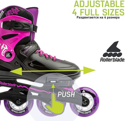 Купить Детские ролики Rollerblade Fury Girl Black/Magenta раздвижные