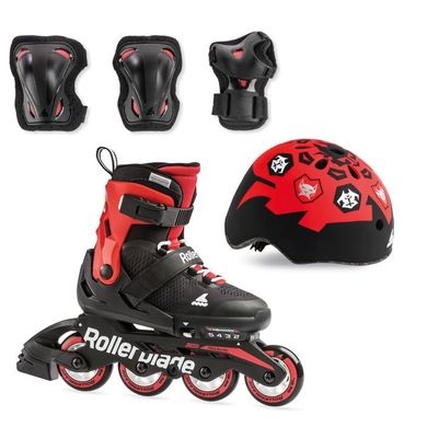 Купити Дитячі ролики з захистом Rollerblade Microblade Cube Black/Red розсувні