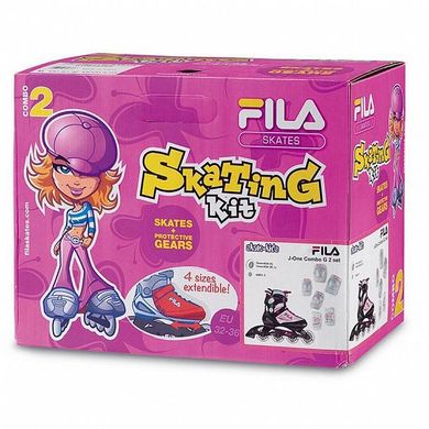 Купить Детские ролики с защитой Fila J-One Combo 2 Set Girl раздвижные