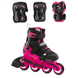 Детские ролики с защитой Rollerblade Microblade Combo Girl Neon/Pink раздвижные 1