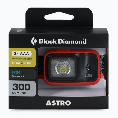 Налобный фонарь Black Diamond Astro Red 300 люмен, Красный, Налобные фонарики, Влагостойкий, Под заказ 8-10 дней, Налобный фонарь, 300 лм, Батарейки