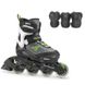 Детские ролики с защитой Rollerblade Comet Black/Green раздвижные 1