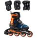 Дитячі ролики з захистом Rollerblade Microblade Combo Blue/Orange розсувні 1