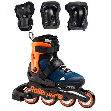 Купити Дитячі ролики з захистом Rollerblade Microblade Combo Blue/Orange розсувні