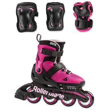 Купити Дитячі ролики з захистом Rollerblade Microblade Combo Girl Pink розсувні