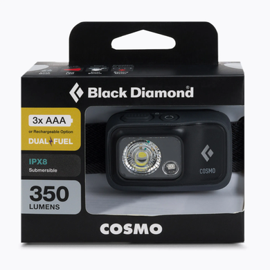 Налобный фонарь Black Diamond Cosmo Grey 350 люмен, серый, Налобные фонарики, Влагостойкий, Под заказ 8-10 дней, Налобный фонарь, 350 лм, Батарейки