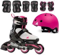 Купить Детские ролики с защитой Rollerblade Microblade Girl Cube Candy/Pink раздвижные