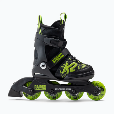 Купить Детские ролики K2 Skates Raider Black/Green раздвижные