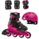 Детские ролики с защитой Rollerblade Microblade Girl Cube Neon/Pink раздвижные 1