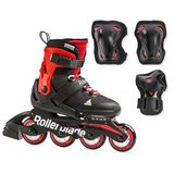 Детские ролики с защитой Rollerblade Microblade Combo Black/Red раздвижные