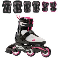 Купить Детские ролики с защитой Rollerblade Microblade 3WD Combo Girl Candy Pink раздвижные