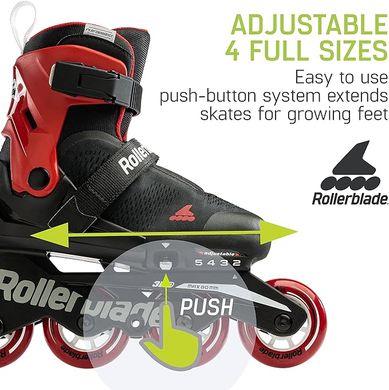 Купить Детские роликовые коньки Rollerblade Microblade Free Black/Red раздвижные