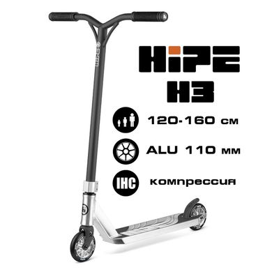 Купить Трюковой самокат Hipe H3 Alu Black/Chrome 110 mm