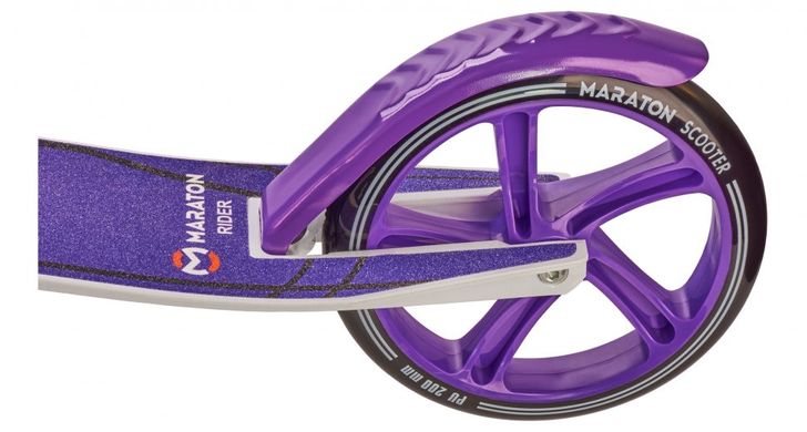 Купити Самокат двоколісний Maraton Rider White/Purple з ручним гальмом